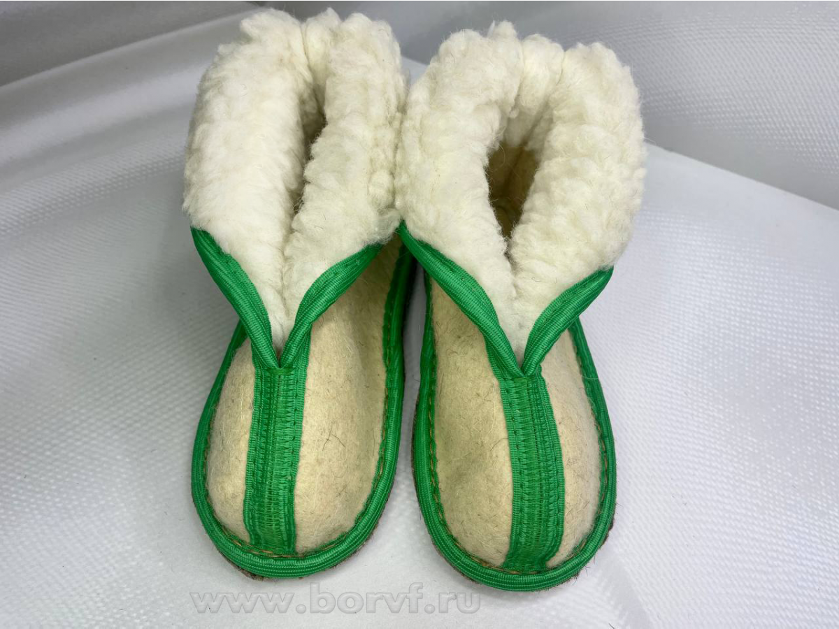 Туфли домашние детские войлочные Бабушики с мехом ПШ Борская войлочная фабрика