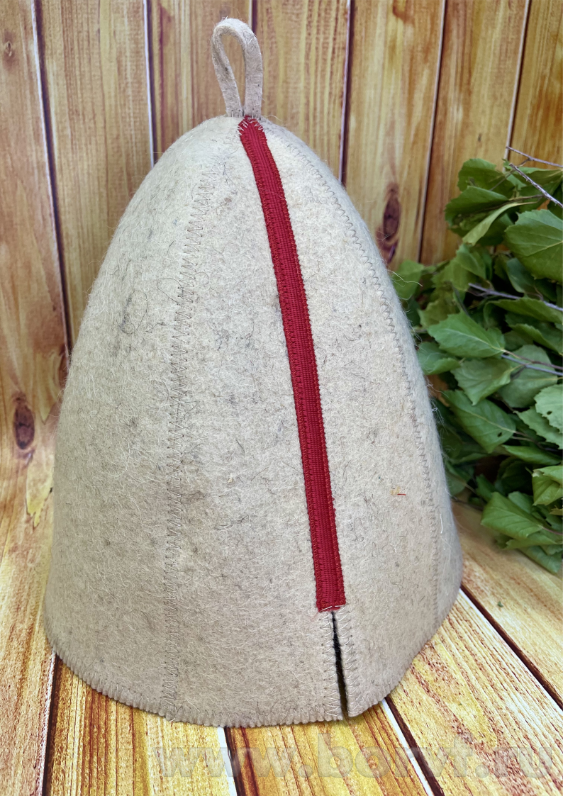 Шляпа для сауны из войлока Папаха с вышивкой Борская войлочная фабрика
